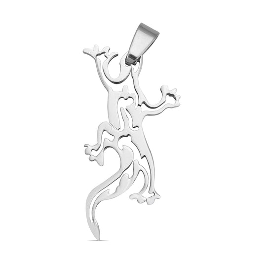 Stainless Steel Tribal Lizard Pendant