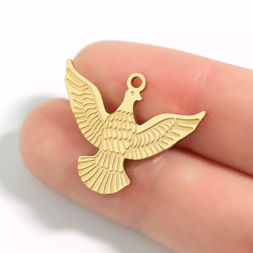 18K Gold PVD Stainless Steel Eagle Charm