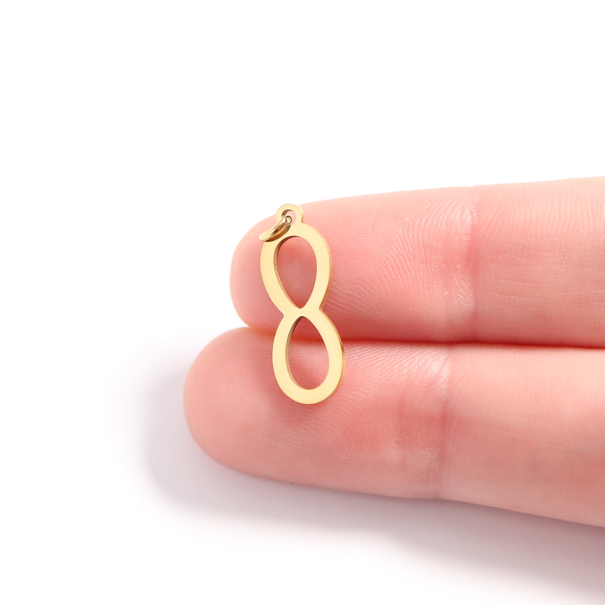 18K Gold PVD Stainless Steel Infinity Charm