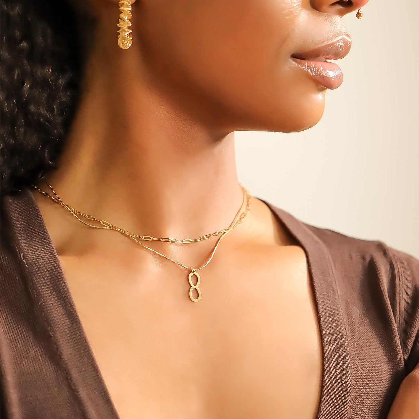 18K Gold PVD Stainless Steel Infinity Charm