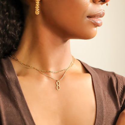 18K Gold PVD Stainless Steel Infinity Charm