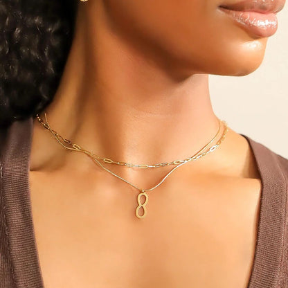 18K Gold PVD Stainless Steel Paperclip Chain Necklace