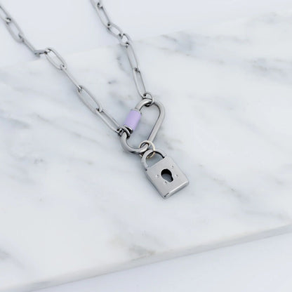 18K Gold PVD Stainless Steel Padlock Charm