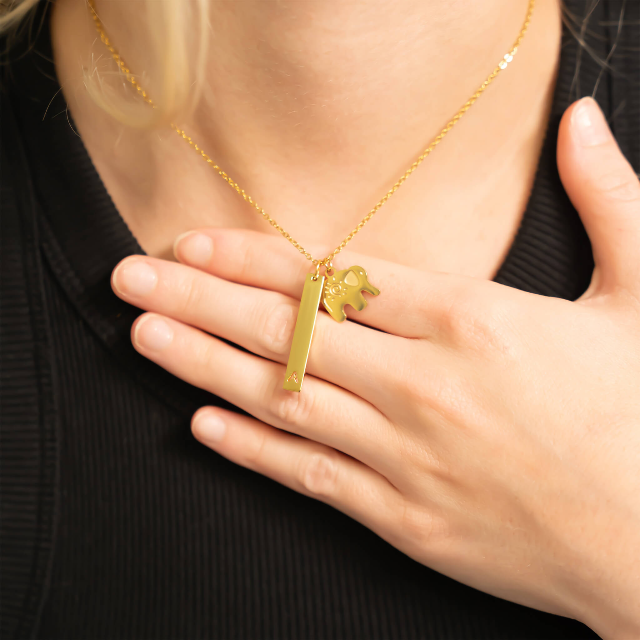 18K Gold PVD Stainless Steel Elephant Charm