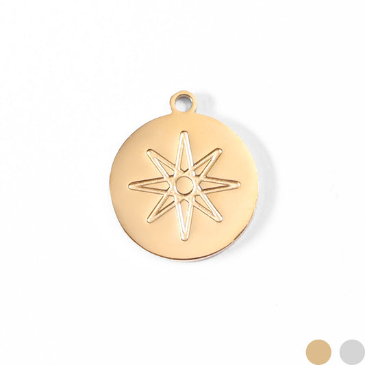 18K Gold PVD Stainless Steel Atomic Circle Charm