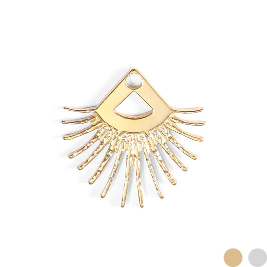 18K Gold PVD Stainless Steel Triangle Sun Ray Charm