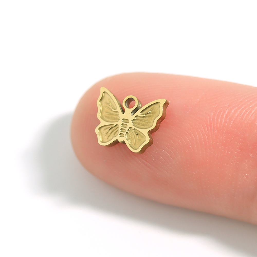 18K Gold PVD Stainless Steel Dainty Butterfly Charm