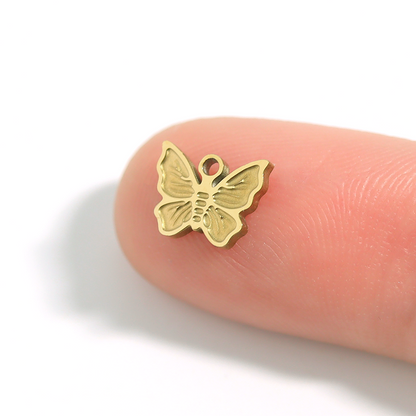 18K Gold PVD Stainless Steel Dainty Butterfly Charm