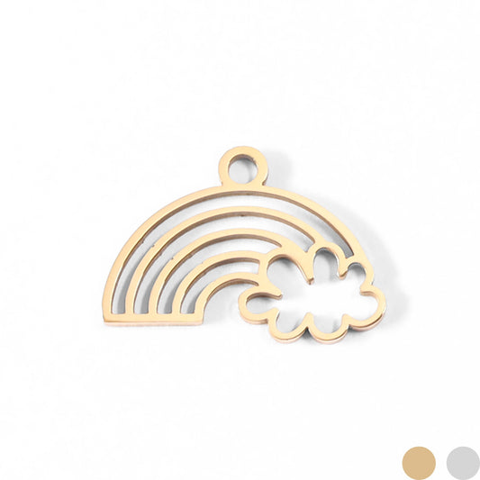 18K Gold PVD Stainless Steel Rainbow And Cloud Charm