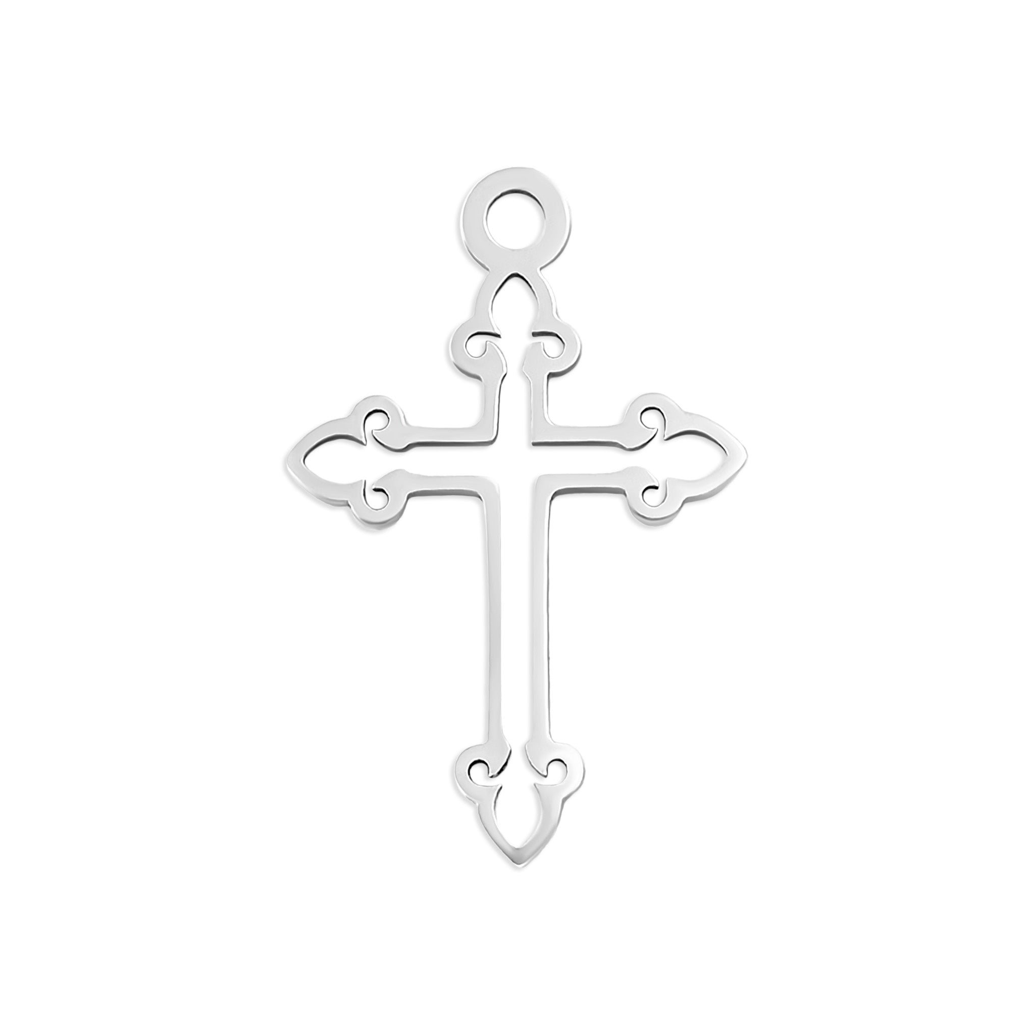 18K Gold PVD Stainless Steel Cross Charm
