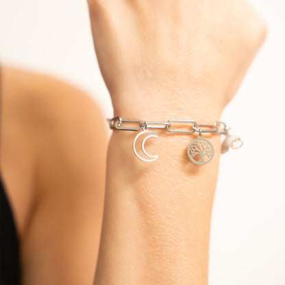 18K Gold PVD Stainless Steel Crescent Moon Charm