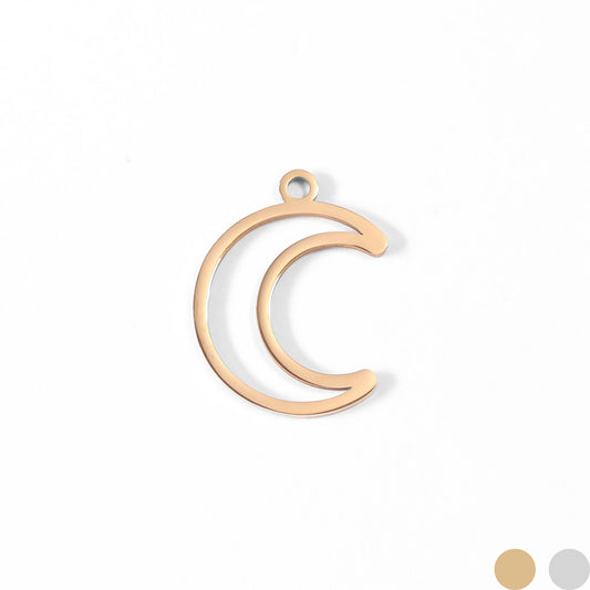 18K Gold PVD Stainless Steel Crescent Moon Charm