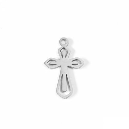 18K Gold PVD Stainless Steel Pointed Cross Charm