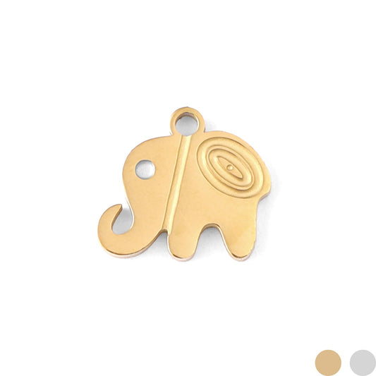 18K Gold PVD Stainless Steel Happy Elephant Charm
