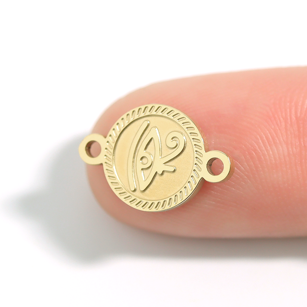 18K Gold PVD Stainless Steel Eye of Horus Connector Charm