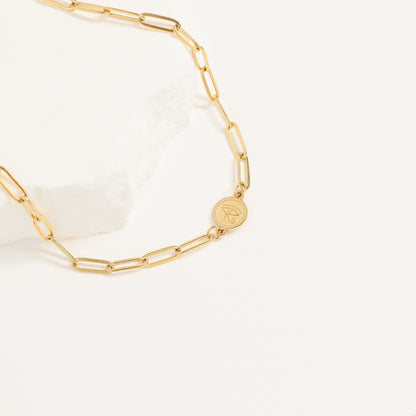 18K Gold PVD Paperclip Connector Chain Necklace