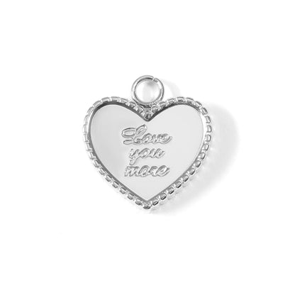 18K Gold PVD Stainless Steel "Love You More" Heart Charm