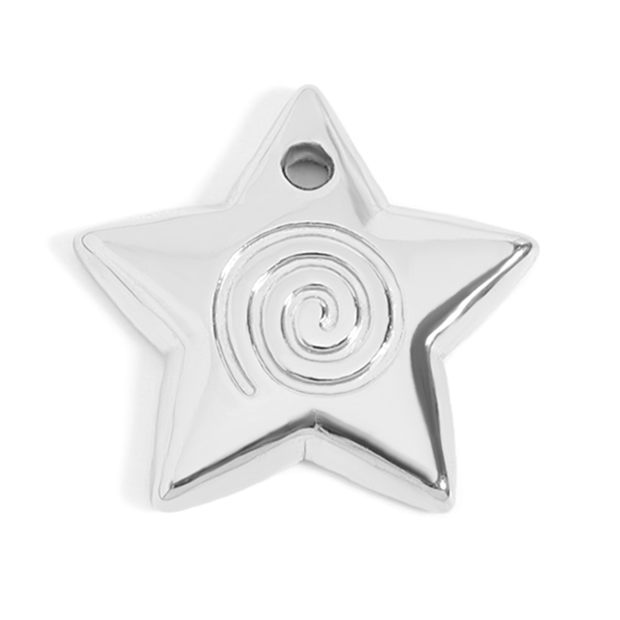 18K Gold PVD Stainless Steel Puffy Star Charm