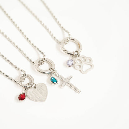 18K Gold PVD Stainless Steel Faith & Love Charm Set