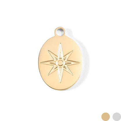 18K Gold PVD Stainless Steel Oval Atomic Charm