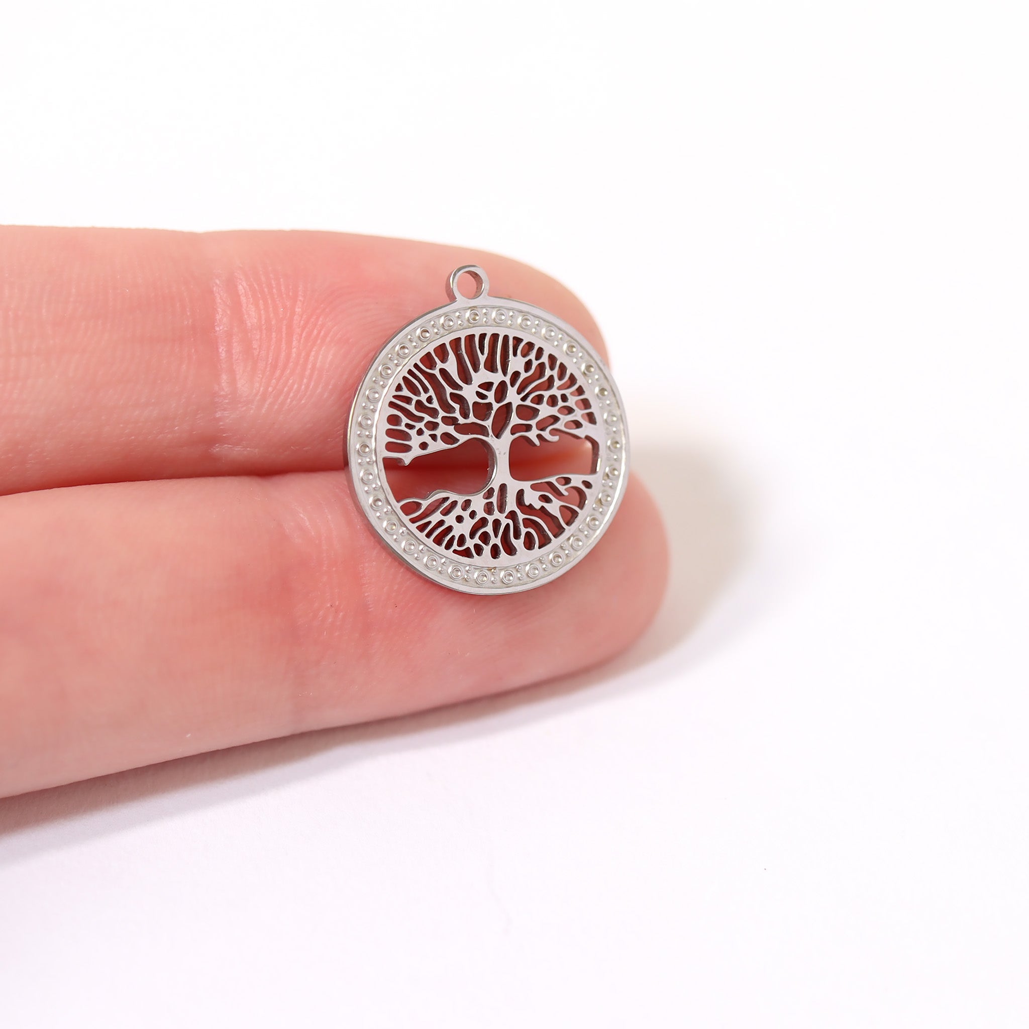18K Gold PVD Stainless Steel Tree of Life Charm