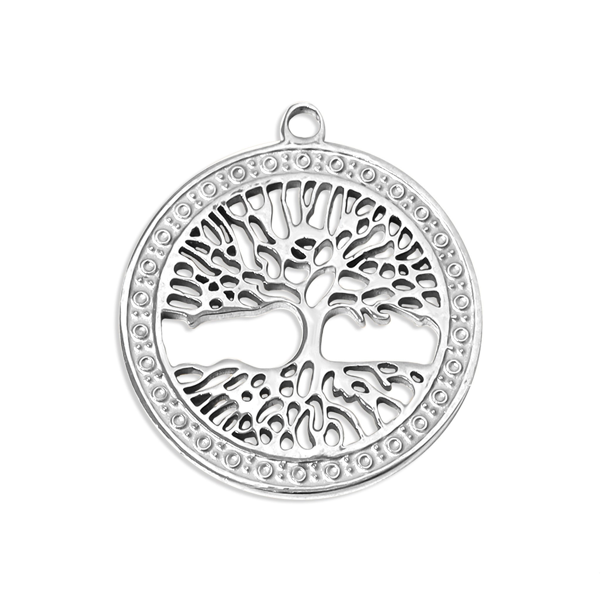 18K Gold PVD Stainless Steel Tree of Life Charm