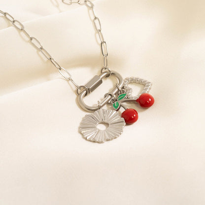 18K Gold PVD Stainless Steel Textured Heart Charm