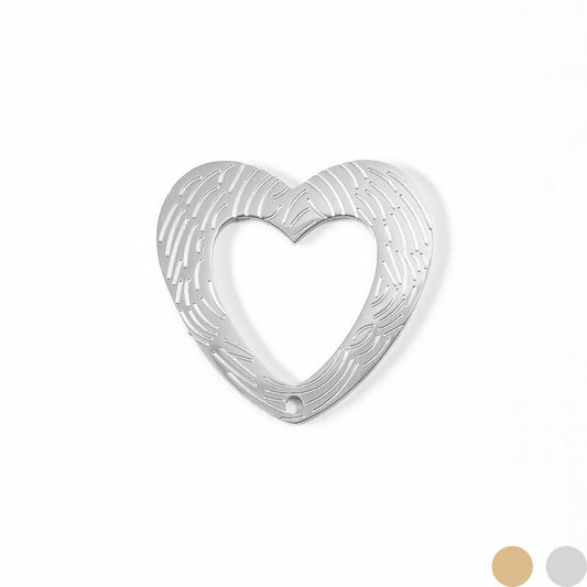 18K Gold PVD Stainless Steel Hollow Heart Charm