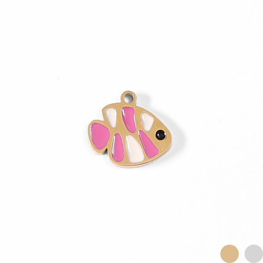 18K Gold PVD Stainless Steel Epoxy Fish Charm