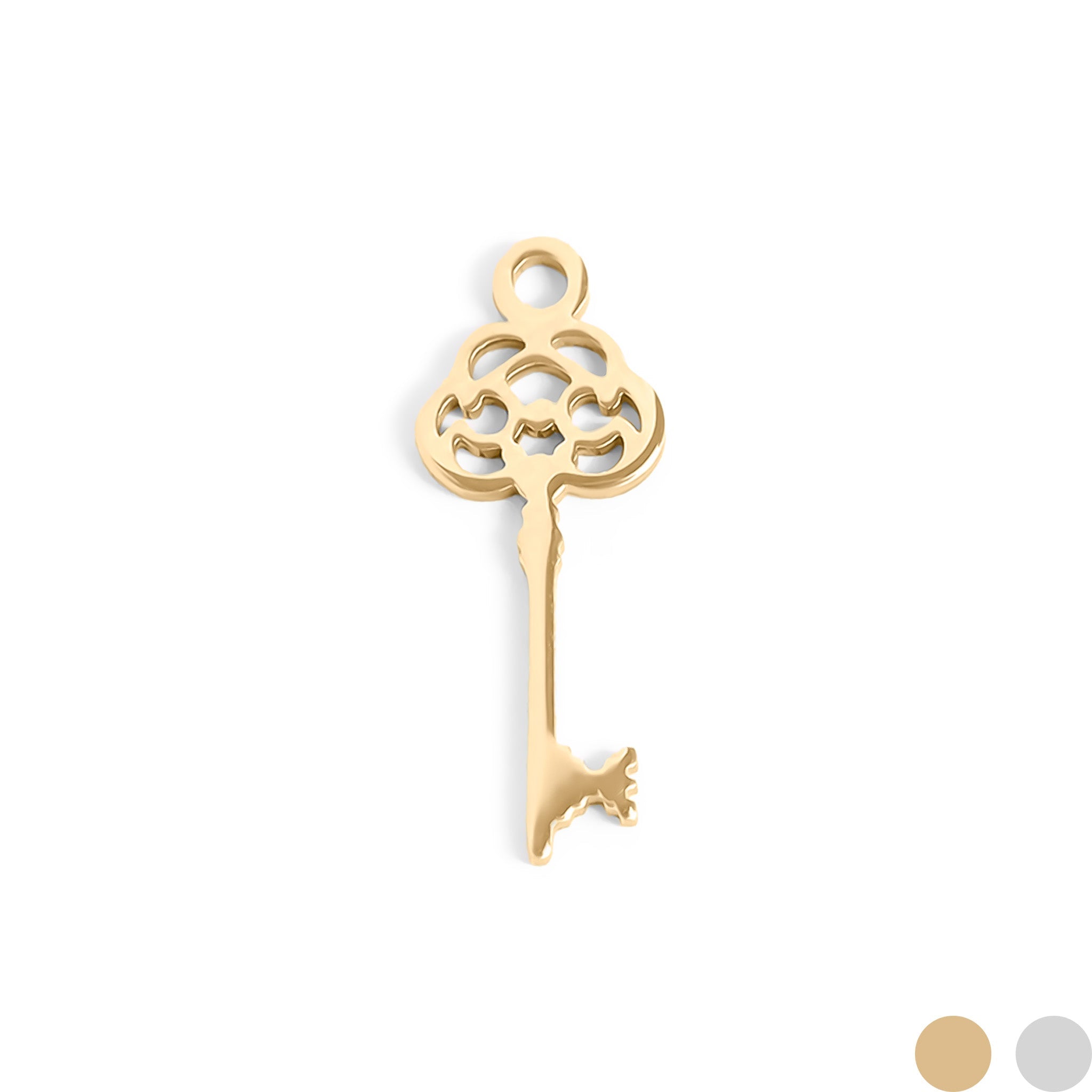 18K Gold PVD Stainless Steel Key Charm