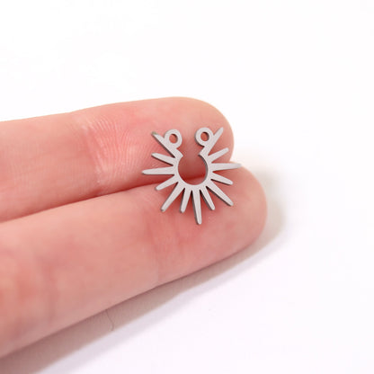 18K Gold PVD Stainless Steel Sun Charm