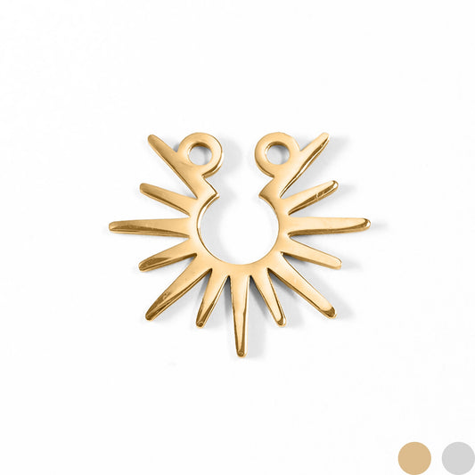 18K Gold PVD Stainless Steel Sun Charm