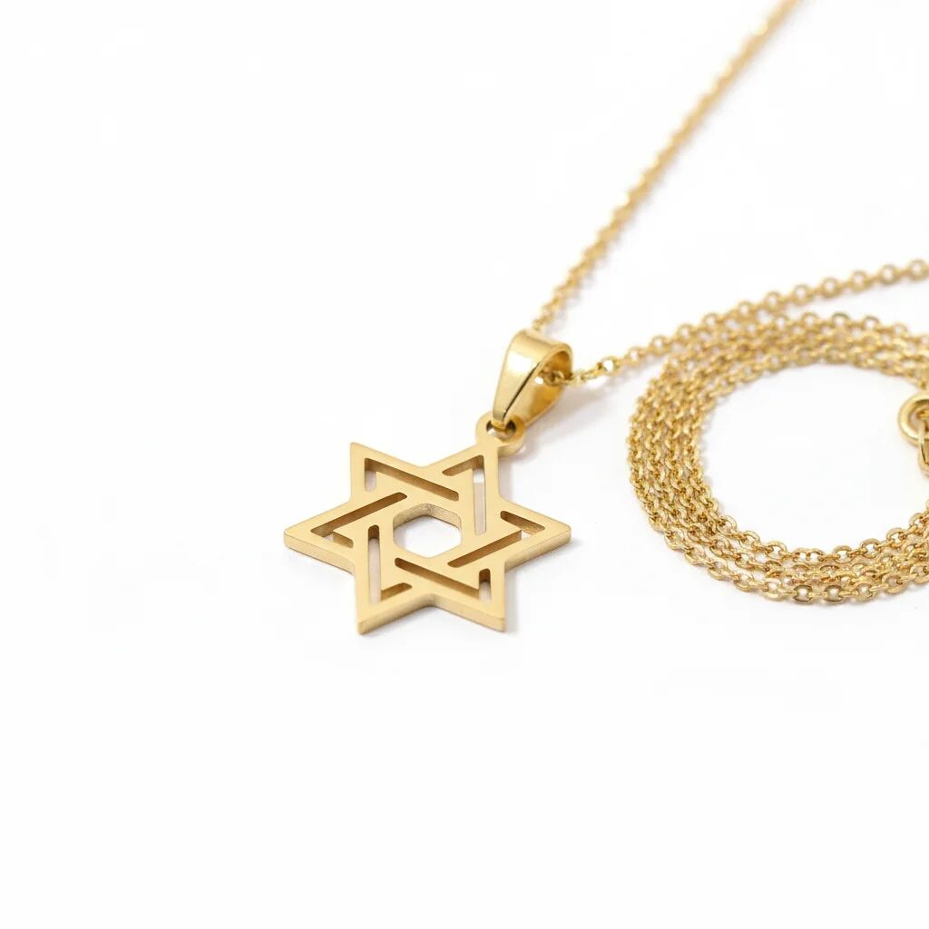 18K Gold PVD Stainless Steel Star of David Charm