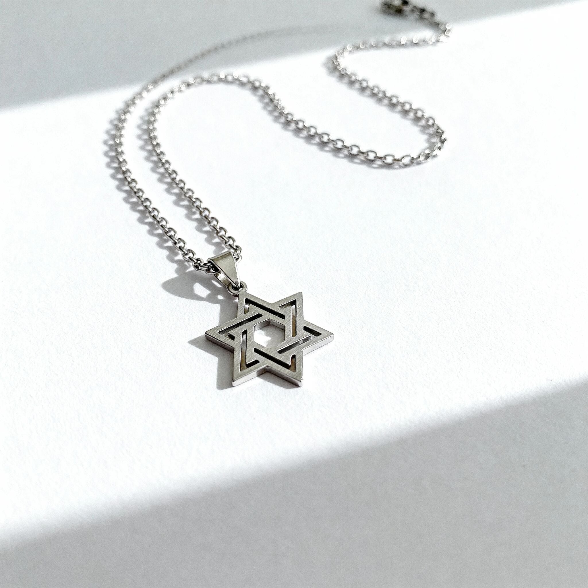 18K Gold PVD Stainless Steel Star of David Charm