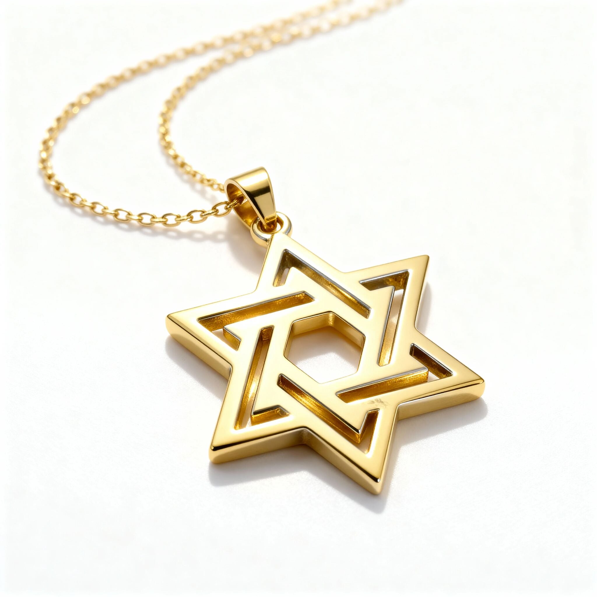 18K Gold PVD Stainless Steel Star of David Charm