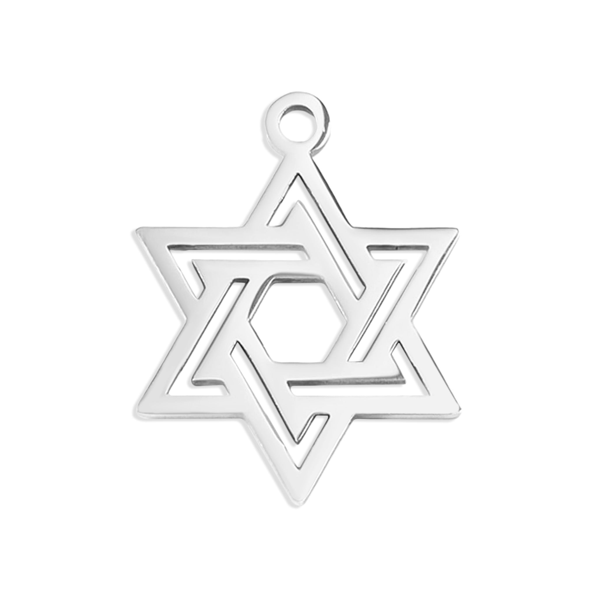18K Gold PVD Stainless Steel Star of David Charm