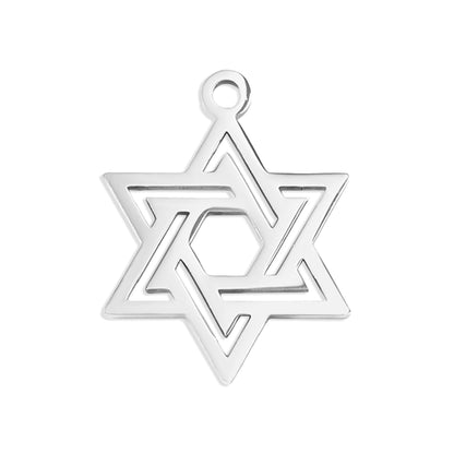18K Gold PVD Stainless Steel Star of David Charm