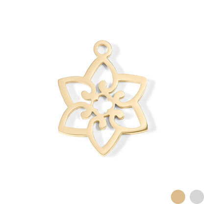 18K Gold PVD Stainless Steel Flower Charm