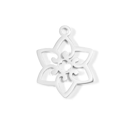 18K Gold PVD Stainless Steel Flower Charm