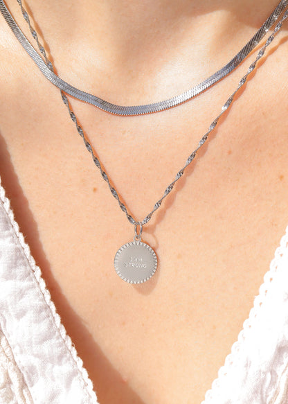 18K Gold PVD Stainless Steel "I Am Strong" Charm