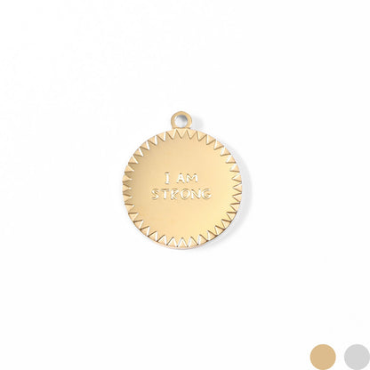 18K Gold PVD Stainless Steel "I Am Strong" Charm