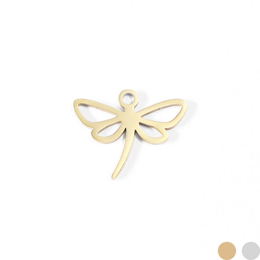18K Gold PVD Stainless Steel Dainty Dragonfly Charm