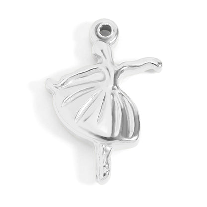 18K Gold PVD Stainless Steel Ballerina Charm