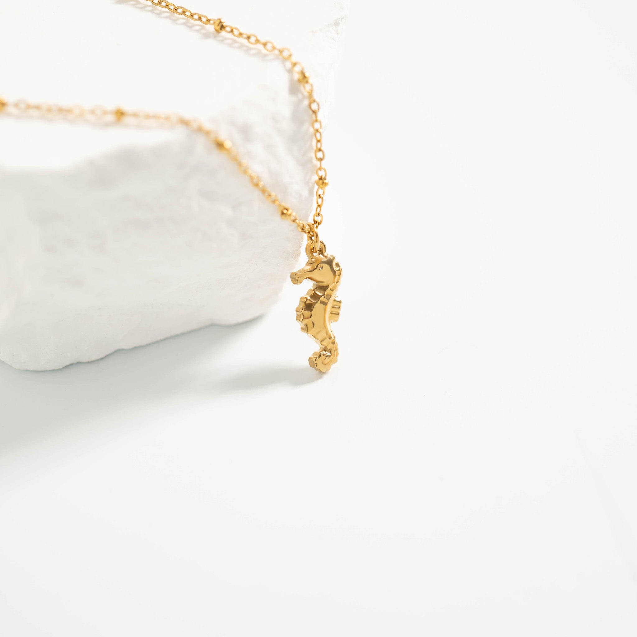 18K Gold PVD Stainless Steel Seahorse Charm