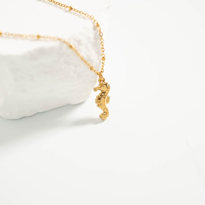 18K Gold PVD Stainless Steel Seahorse Charm