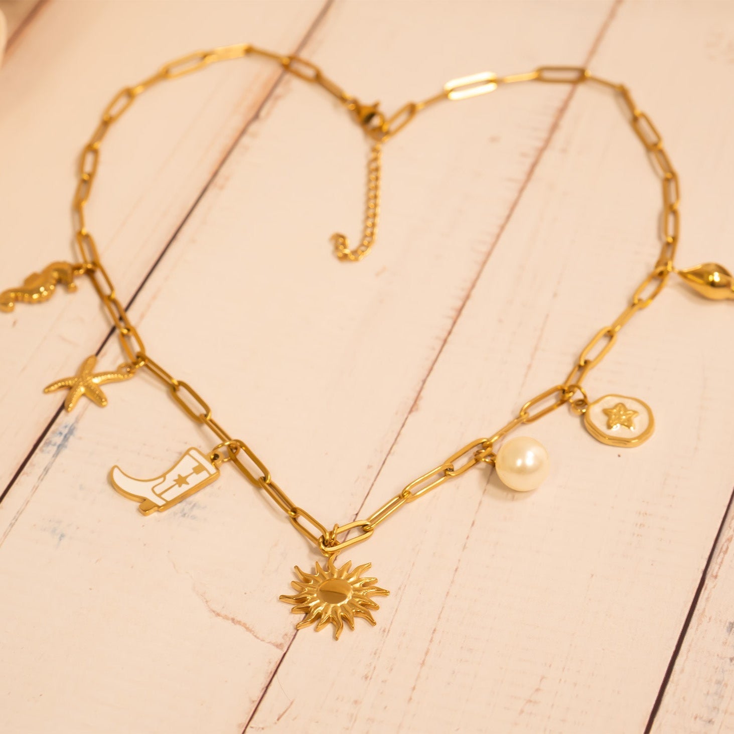 18K Gold PVD Starfish Epoxy Charm