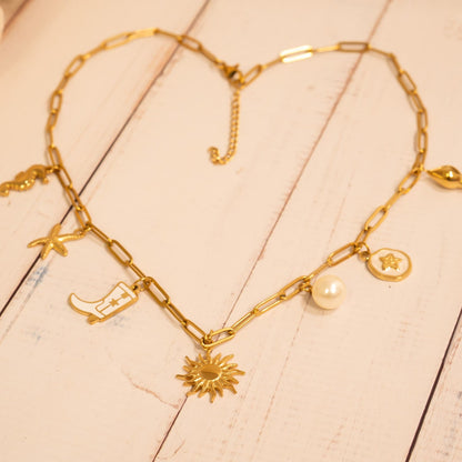 18K Gold PVD Starfish Epoxy Charm
