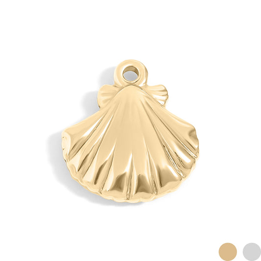 18K Gold PVD Stainless Steel Clam Shell Charm