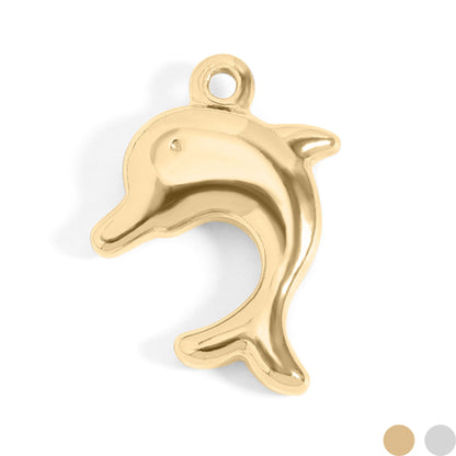 18K Gold PVD Stainless Steel Dolphin Charm