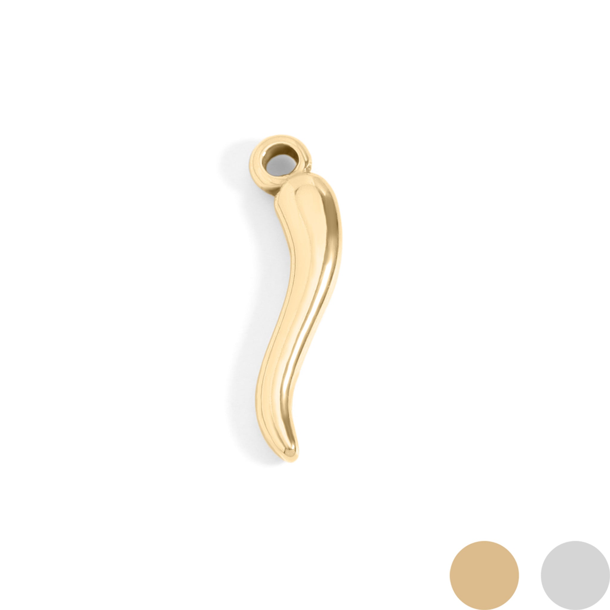 18K Gold PVD Stainless Steel Italian Horn Charm
